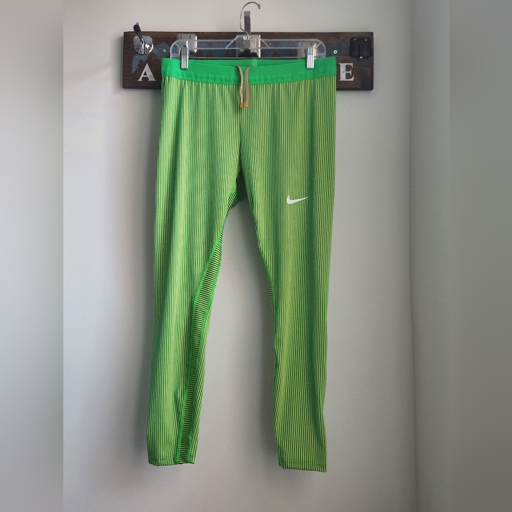 Nike Pro Elite Track Wome's Size L Lights Made In USA Green Yellow ..
